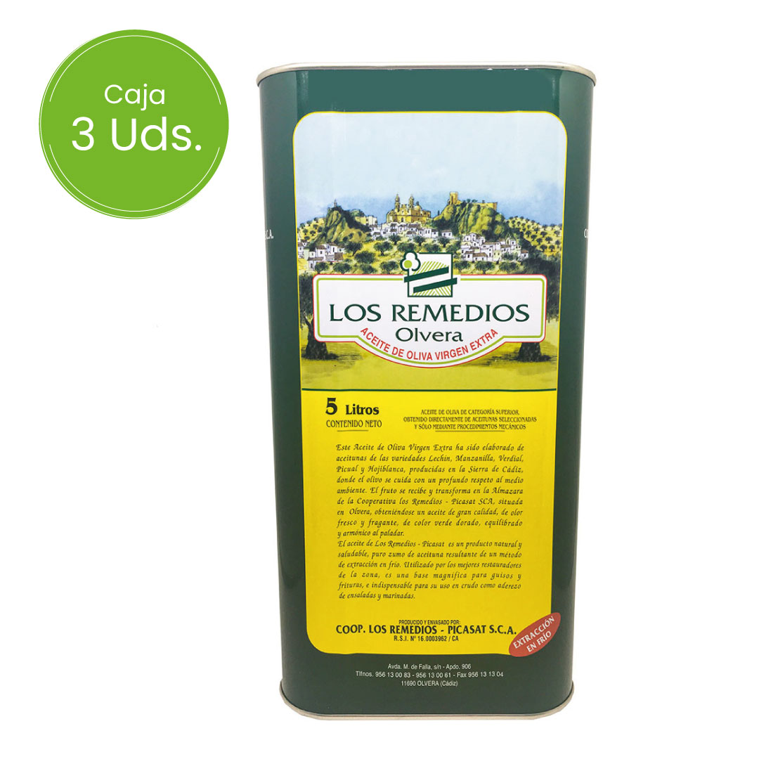 Aceite de Oliva Virgen Extra Los Remedios Lata 5L – Caja 3 Uds.